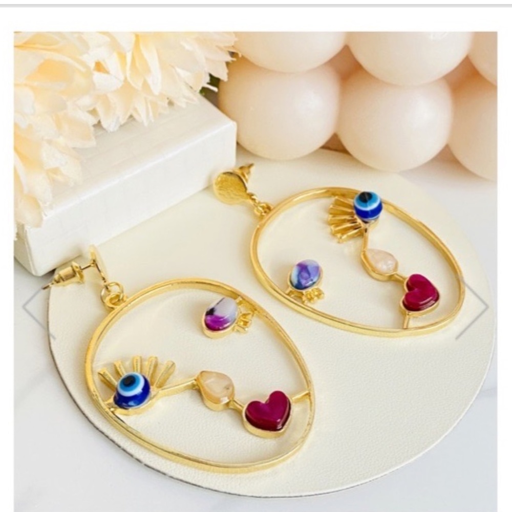 Exaggerated Funny Abstract Weird Face Aesthetic Stud Earrings